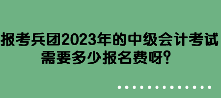 報(bào)考兵團(tuán)2023年的中級(jí)會(huì)計(jì)考試需要多少報(bào)名費(fèi)呀？