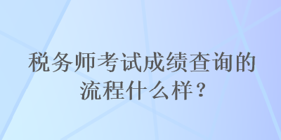 稅務(wù)師考試成績查詢的流程什么樣？