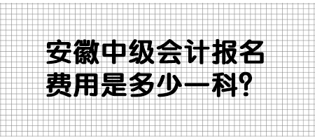 安徽中級(jí)會(huì)計(jì)報(bào)名費(fèi)用是多少一科？