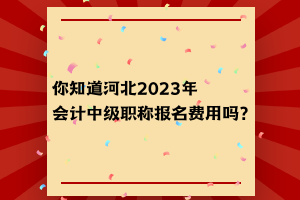 你知道河北2023年會(huì)計(jì)中級(jí)職稱(chēng)報(bào)名費(fèi)用嗎？