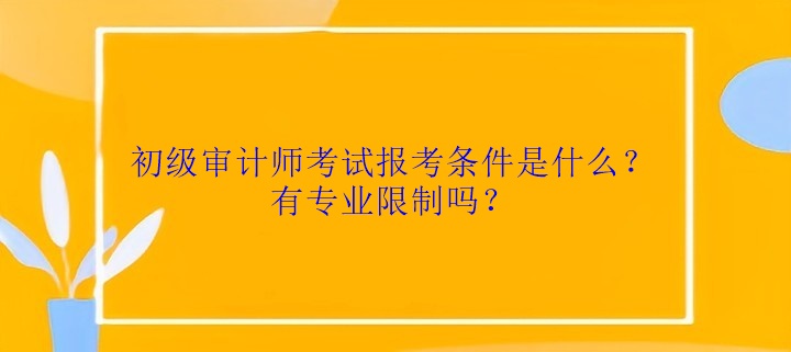 初級(jí)審計(jì)師考試報(bào)考條件是什么？有專業(yè)限制嗎？