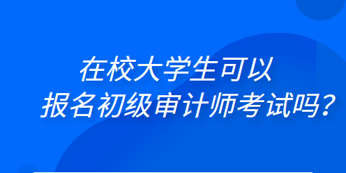 在校大學(xué)生可以報名初級審計師考試嗎？