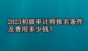 2023初級(jí)審計(jì)師報(bào)名條件及費(fèi)用多少錢？