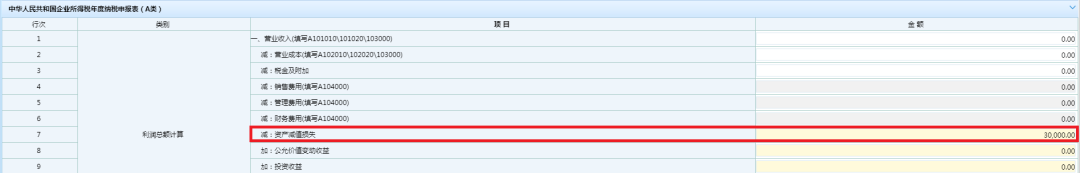 納稅申報(bào)表（A類）