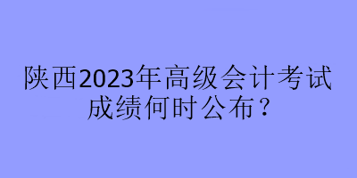 陜西2023年高級會(huì)計(jì)考試成績何時(shí)公布？