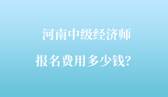 河南中級經濟師報名費用多少錢？