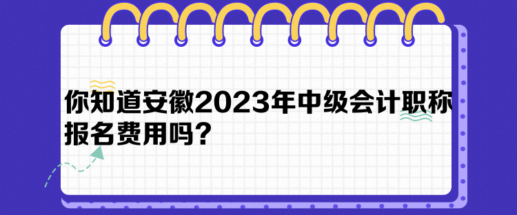 你知道安徽2023年中級會計職稱報名費用嗎？