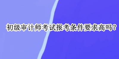 初級審計師考試報考條件要求高嗎？