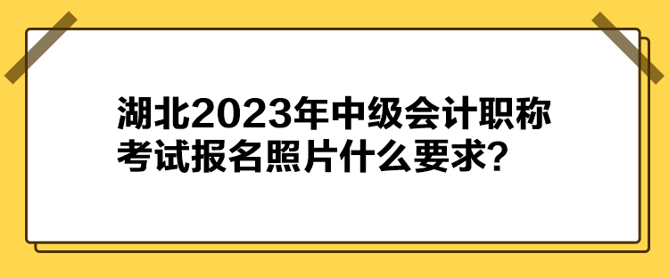 湖北2023年中級會計職稱考試報名照片什么要求？