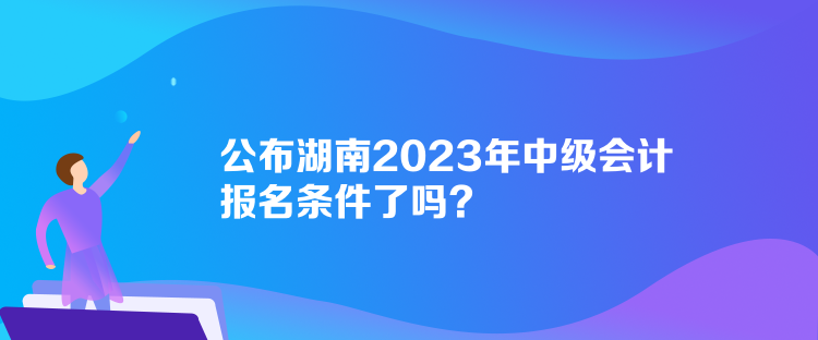 公布湖南2023年中級會計報名條件了嗎？