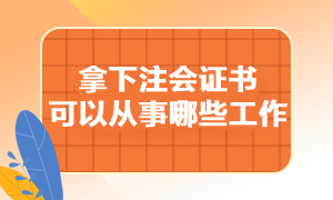 拿下注冊會計(jì)師證書可以從事哪些工作呢？