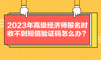 2023年高級(jí)經(jīng)濟(jì)師報(bào)名時(shí)收不到短信驗(yàn)證碼怎么辦？