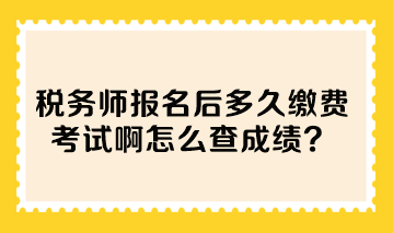 稅務師報名后多久繳費考試啊怎么查成績