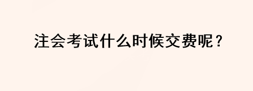 注會考試什么時候交費(fèi)呢？