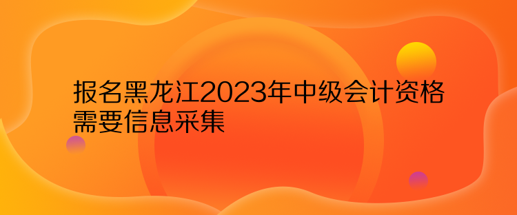 報名黑龍江2023年中級會計資格需要信息采集