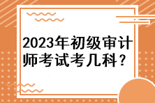 2023年初級審計(jì)師考試考幾科？