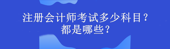 注冊會計(jì)師考試多少科目？都是哪些？