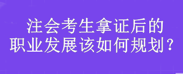 注會(huì)考生：拿證后的職業(yè)發(fā)展該如何規(guī)劃？