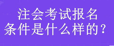 注會(huì)考試報(bào)名條件是什么樣的？