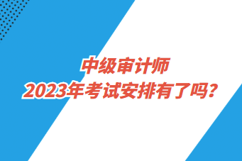 中級審計師2023年考試安排有了嗎？