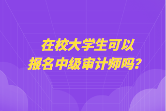 在校大學(xué)生可以報(bào)名中級(jí)審計(jì)師嗎？