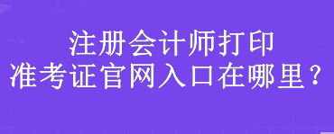 注冊(cè)會(huì)計(jì)師打印準(zhǔn)考證官網(wǎng)入口在哪里？