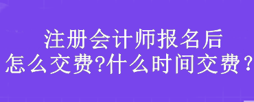 注冊會計(jì)師報(bào)名后怎么交費(fèi)?什么時(shí)間交費(fèi)？