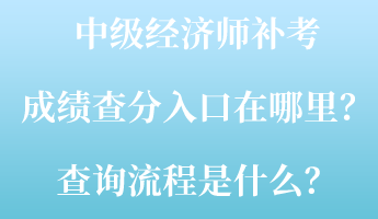 中級(jí)經(jīng)濟(jì)師補(bǔ)考成績(jī)查分入口在哪里？查詢(xún)流程是什么？