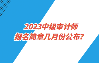 2023中級審計師報名簡章幾月份公布？