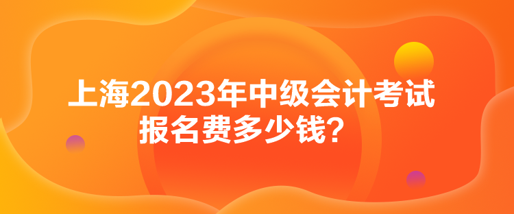 上海2023年中級會計考試報名費多少錢？