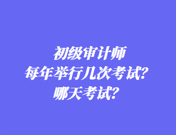 初級(jí)審計(jì)師每年舉行幾次考試？哪天考試？