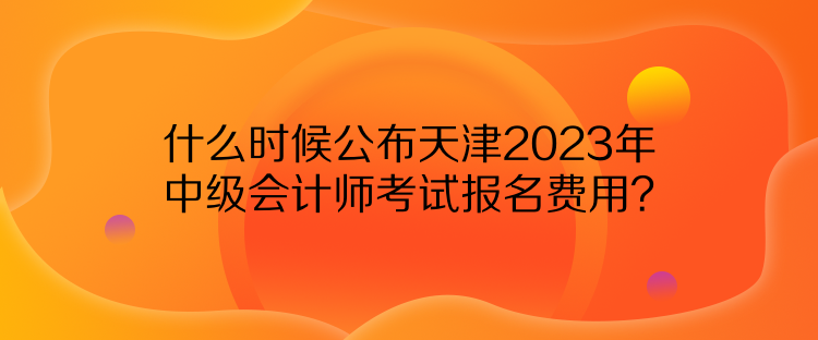 什么時候公布天津2023年中級會計師考試報名費用？