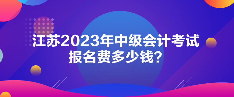 江蘇2023年中級(jí)會(huì)計(jì)考試報(bào)名費(fèi)多少錢？