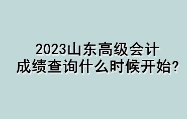 2023山東高級(jí)會(huì)計(jì)成績(jī)查詢什么時(shí)候開(kāi)始？