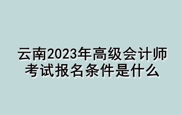 云南2023年高級(jí)會(huì)計(jì)師考試報(bào)名條件是什么？