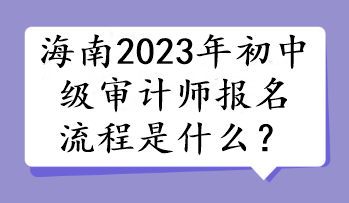 海南2023年初中級(jí)審計(jì)師報(bào)名流程是什么？