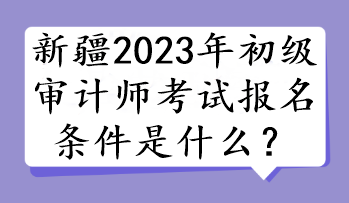 新疆2023年初級(jí)審計(jì)師考試報(bào)名條件是什么？