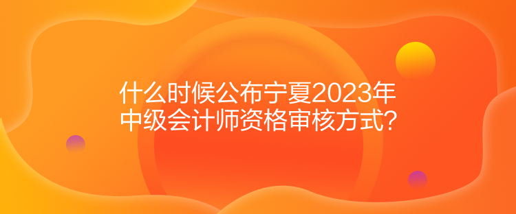 什么時(shí)候公布寧夏2023年中級(jí)會(huì)計(jì)師資格審核方式？