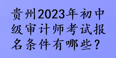 貴州2023年初中級(jí)審計(jì)師考試報(bào)名條件有哪些？