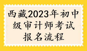 西藏2023年初中級審計(jì)師考試報(bào)名流程