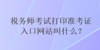 稅務(wù)師考試打印準(zhǔn)考證入口網(wǎng)站叫什么？