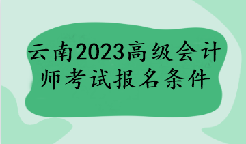 云南2023高級(jí)會(huì)計(jì)師考試報(bào)名條件