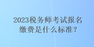 2023稅務(wù)師考試報名繳費是什么標準？