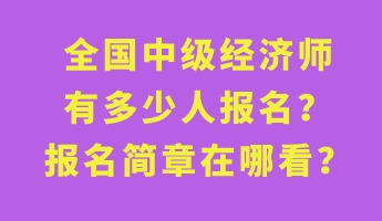 全國中級經(jīng)濟(jì)師有多少人報名？報名簡章在哪看？