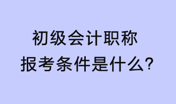 初級會計報考條件是什么