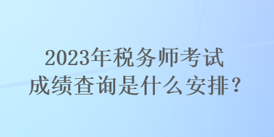 2023年稅務(wù)師考試成績(jī)查詢(xún)是什么安排？