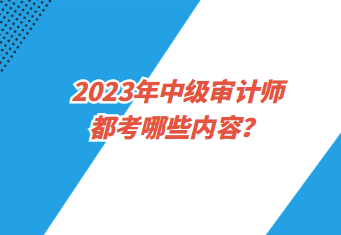 2023年中級審計師都考哪些內(nèi)容？