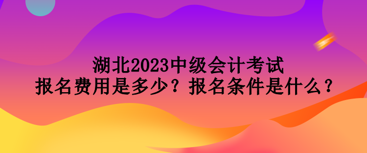 湖北2023中級會計考試報名費用是多少？報名條件是什么？