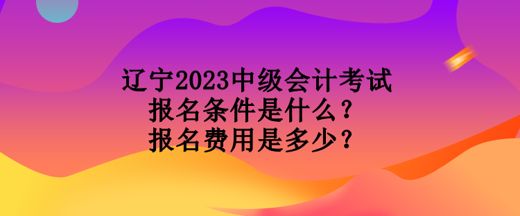 遼寧2023中級會計考試報名條件是什么？報名費用是多少？