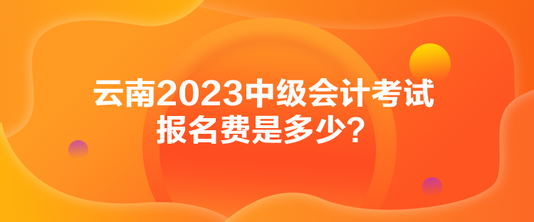 云南2023中級會計考試報名費是多少？